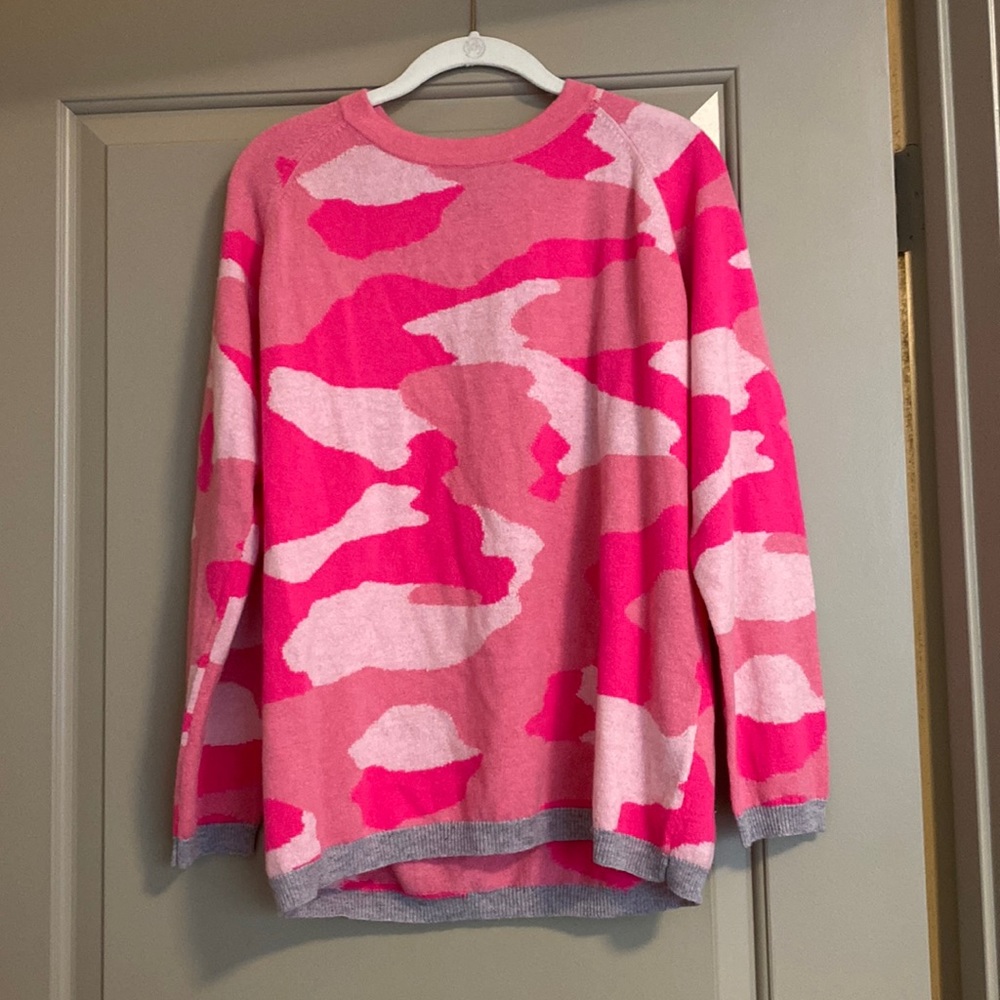 Pink camo cashmere sweater